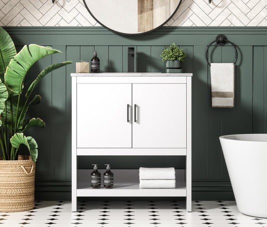 Ira 30 inch Single Bathroom Vanity in White