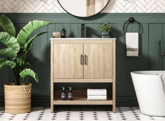 Ira 30 inch Single Bathroom Vanity in Mango Wood