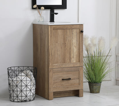 18 inch Single Bathroom Vanity in Natural oak