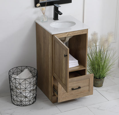 18 inch Single Bathroom Vanity in Natural oak