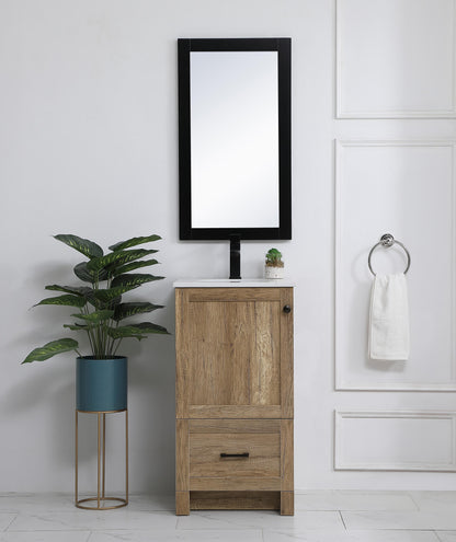 18 inch Single Bathroom Vanity in Natural oak