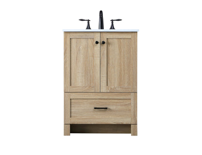 24 Inch Single Bathroom Vanity In Mango Wood