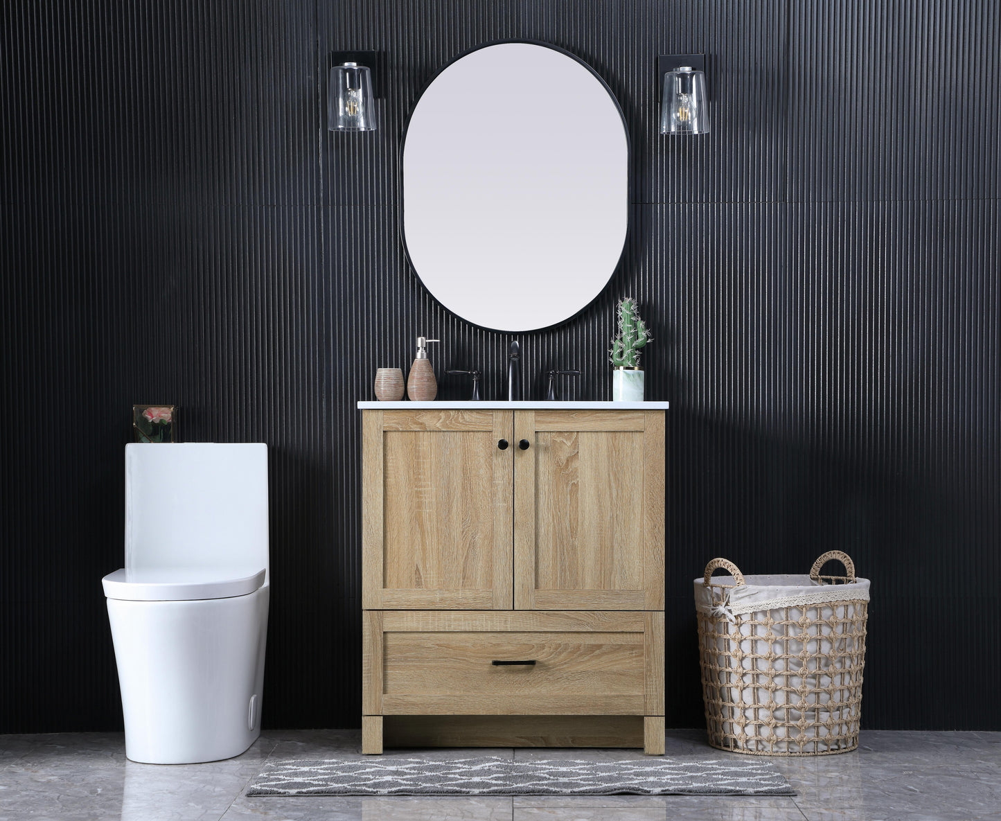30 Inch Single Bathroom Vanity In Mango Wood