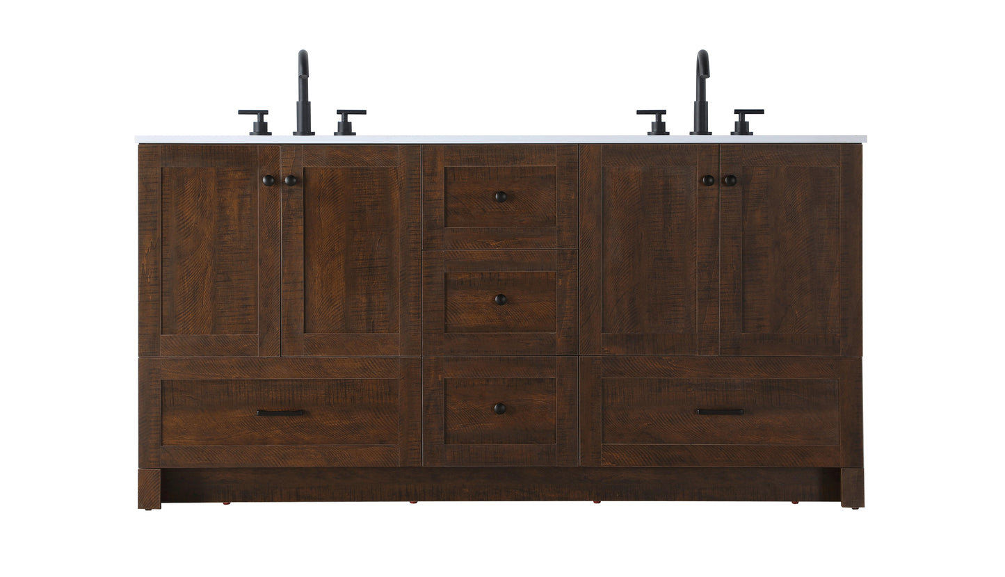 66 inch Double Bathroom Vanity In Expresso
