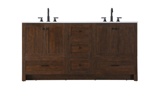 66 inch Double Bathroom Vanity In Expresso