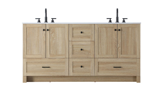 66 inch Double Bathroom Vanity In Mango Wood