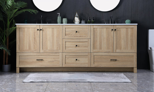 84 Inch Double Bathroom Vanity In Mango Wood