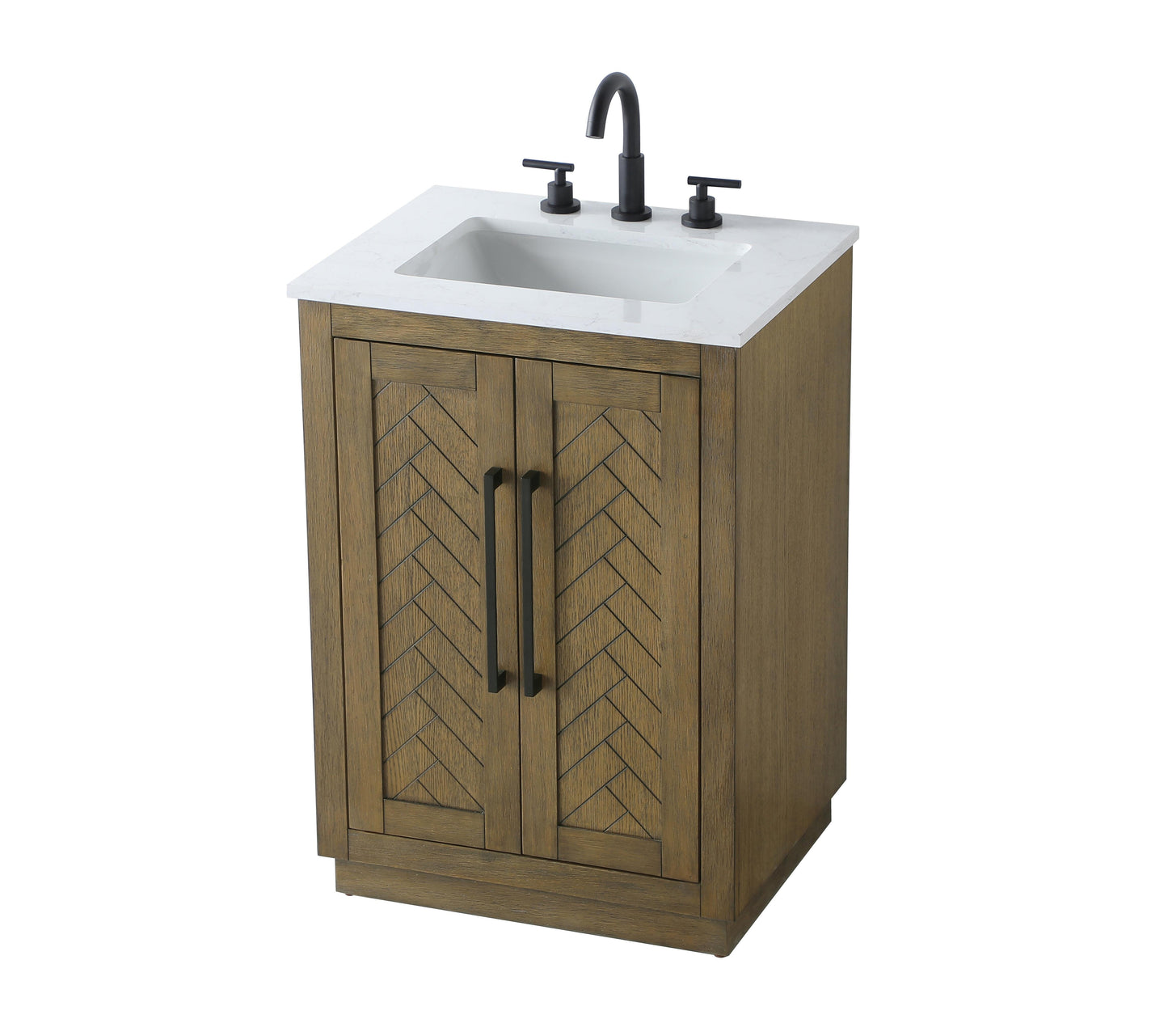 24 inch Single Bathroom Vanity in Hazel Oak