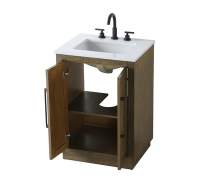 24 inch Single Bathroom Vanity in Hazel Oak