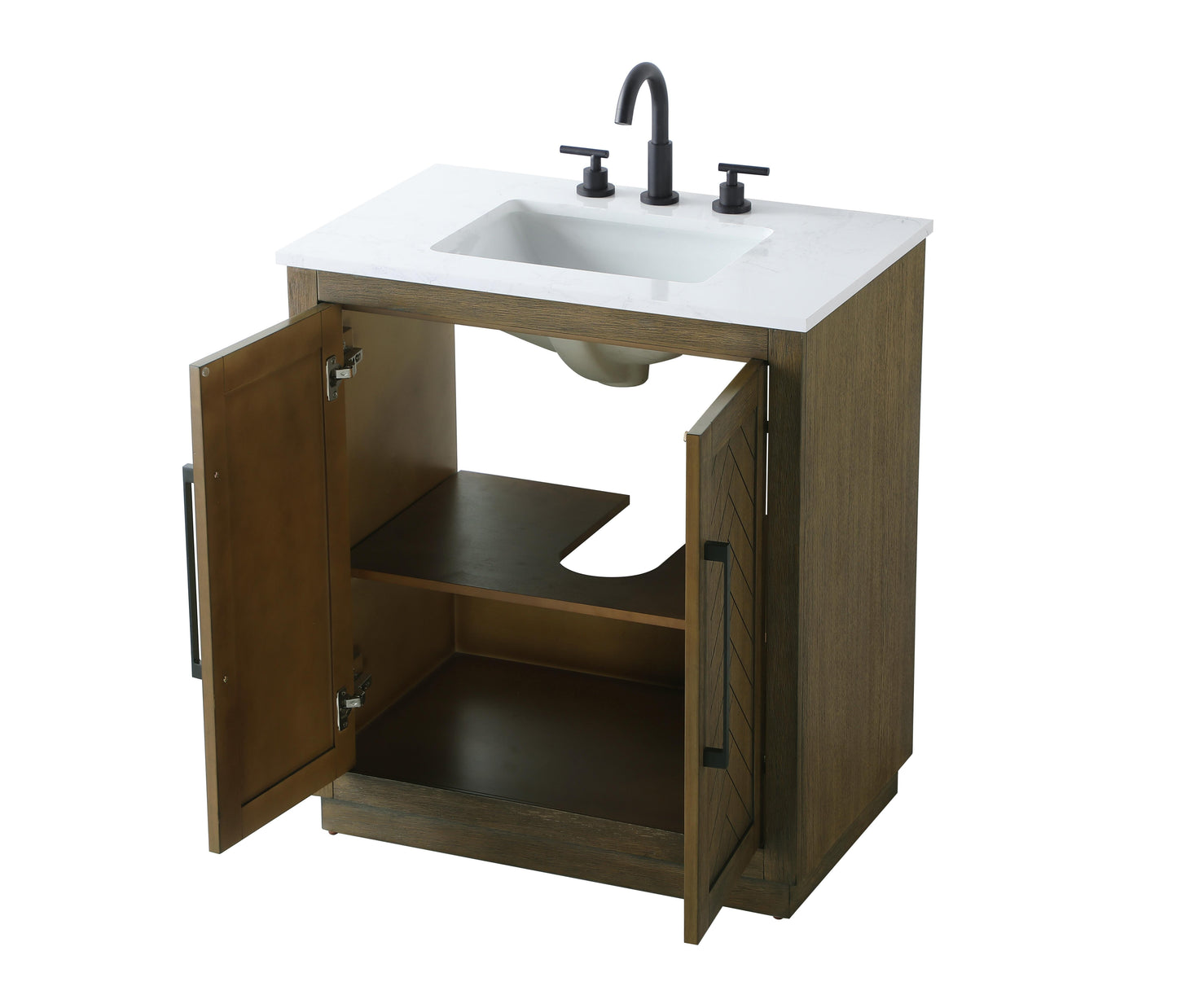30 inch Single Bathroom Vanity in Hazel Oak
