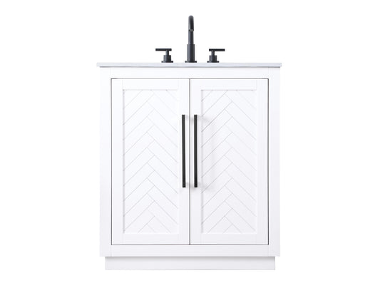 30 inch Single Bathroom Vanity in White