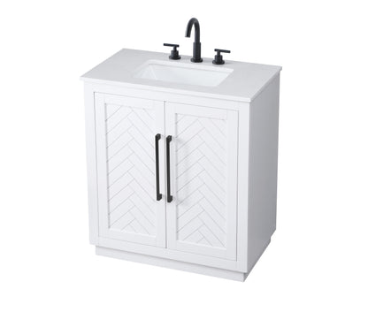 30 inch Single Bathroom Vanity in White