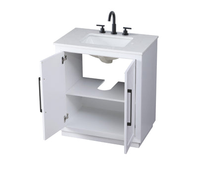 30 inch Single Bathroom Vanity in White