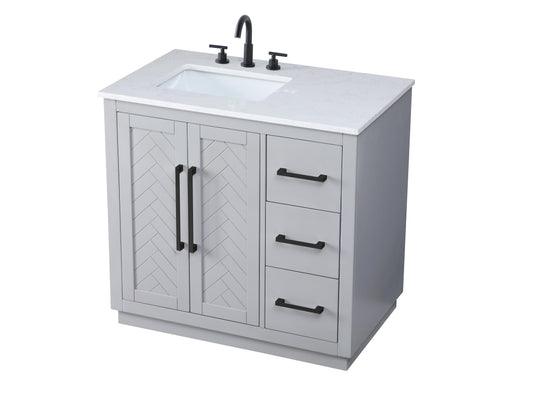 36 inch Single Bathroom Vanity in Grey
