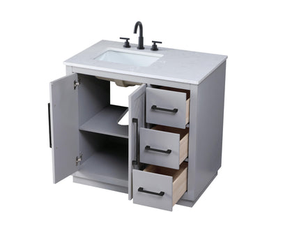 36 inch Single Bathroom Vanity in Grey