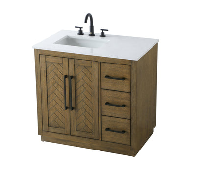 36 inch Single Bathroom Vanity in Hazel Oak