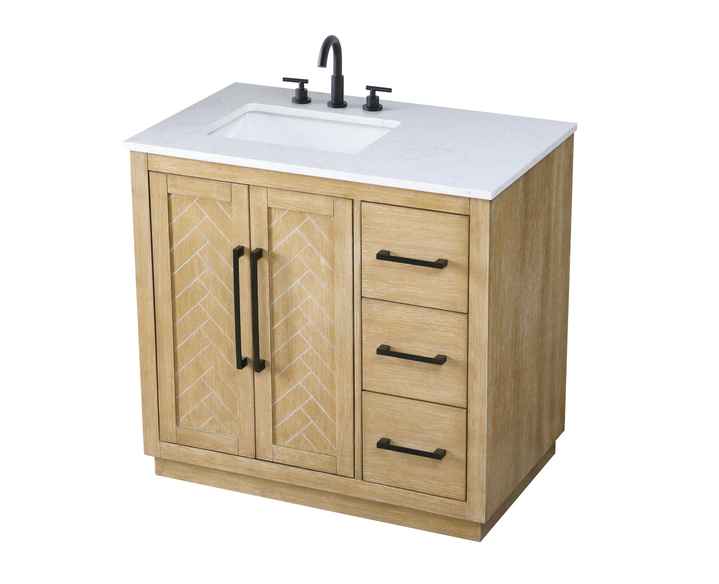 36 inch Single Bathroom Vanity in Linen Oak
