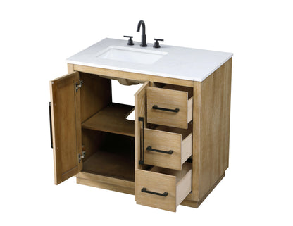 36 inch Single Bathroom Vanity in Linen Oak