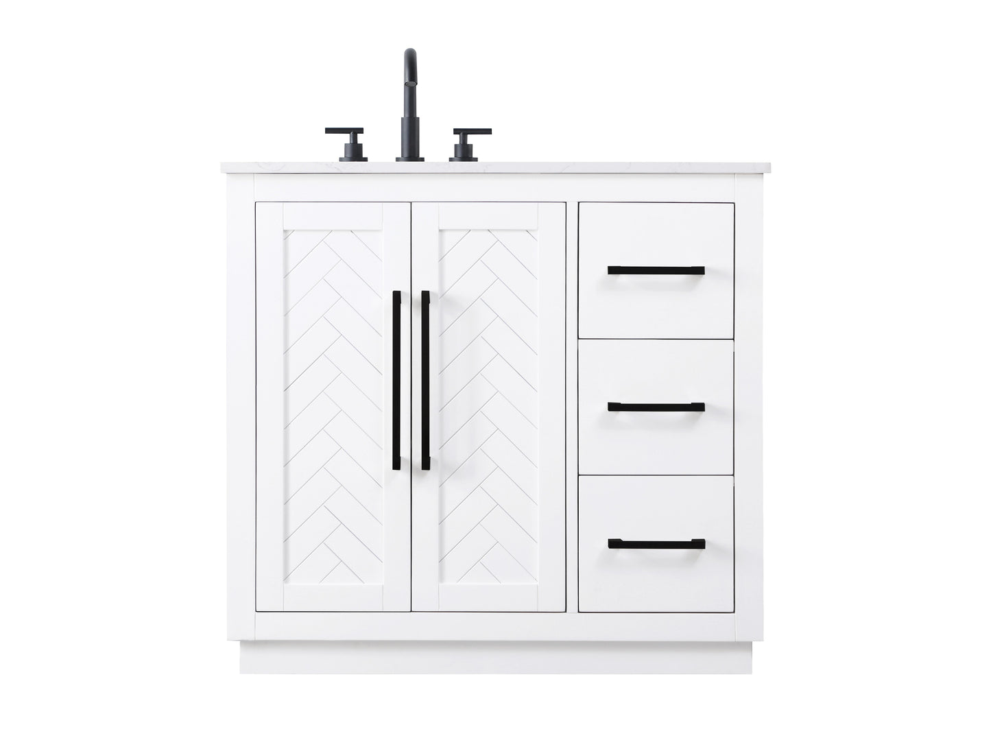 36 inch Single Bathroom Vanity in White
