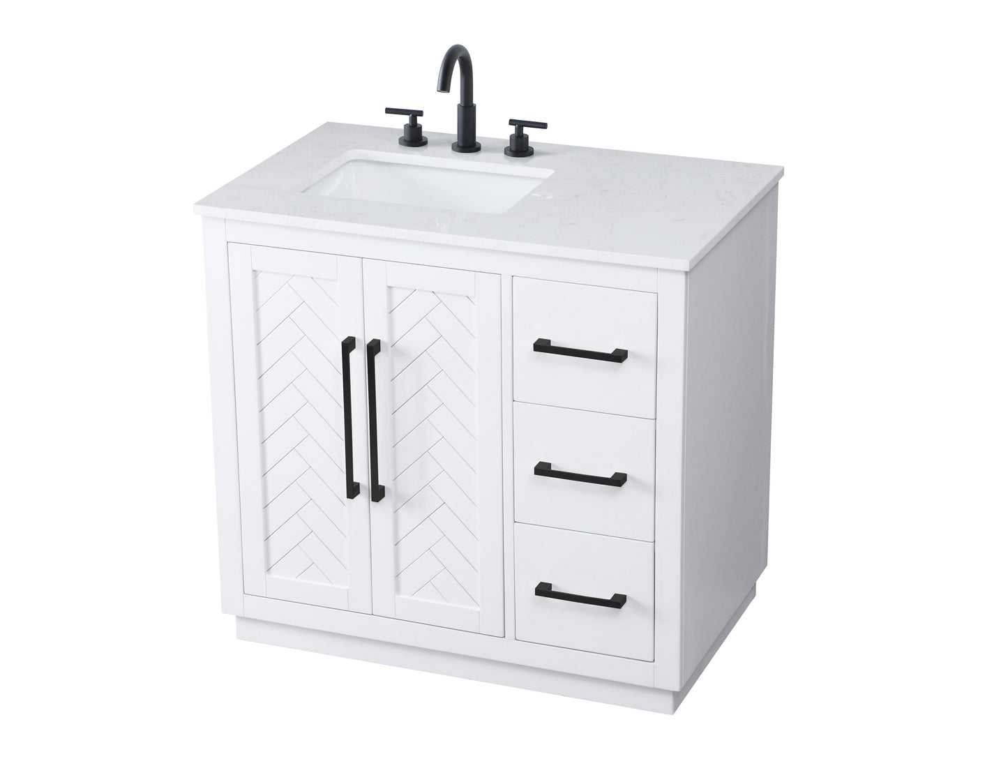 36 inch Single Bathroom Vanity in White