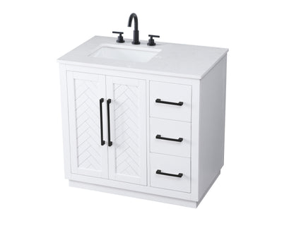 36 inch Single Bathroom Vanity in White