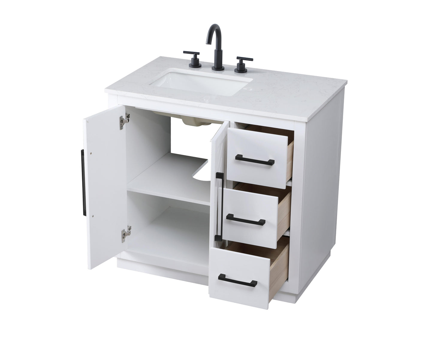 36 inch Single Bathroom Vanity in White