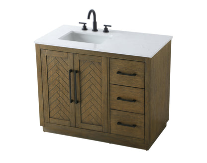 42 inch Single Bathroom Vanity in Hazel Oak