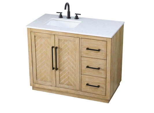 42  inch Single Bathroom Vanity in Linen Oak