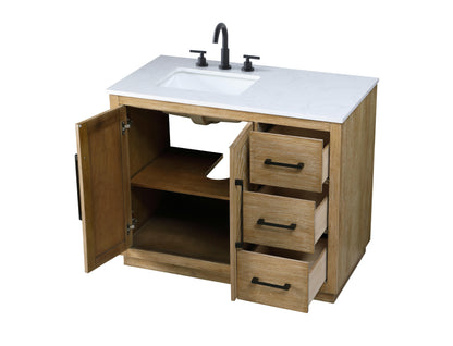 42  inch Single Bathroom Vanity in Linen Oak
