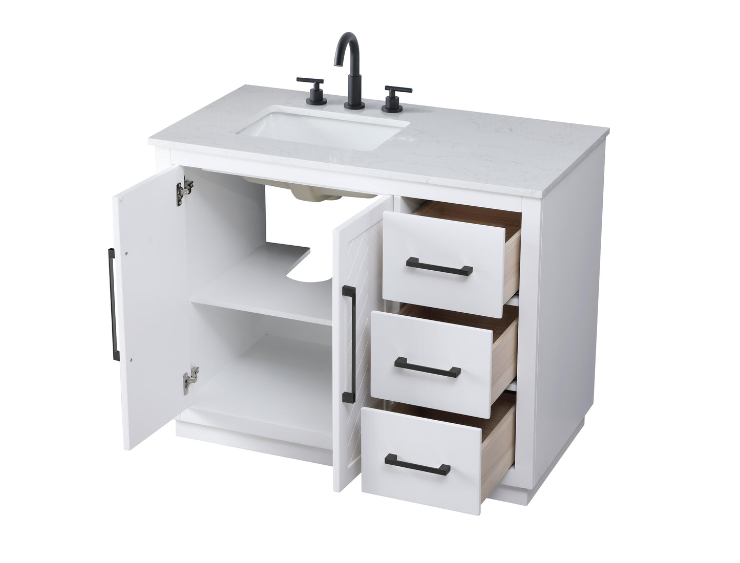 42 inch Single Bathroom Vanity in White