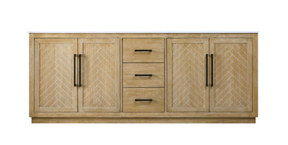 84 inch Double Bathroom Vanity in Linen Oak