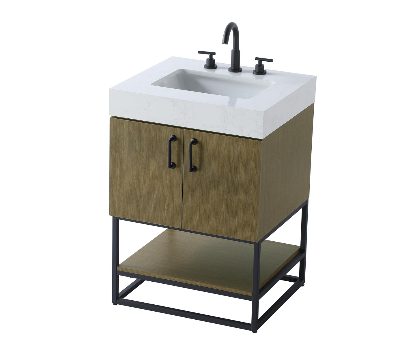 24 inch Single Bathroom Vanity in Chestnut Brown