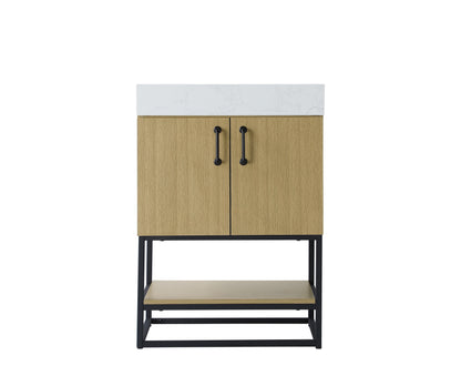 24 inch Single Bathroom Vanity in  Honey Brown