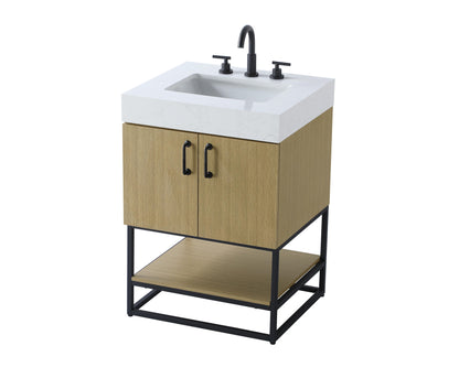 24 inch Single Bathroom Vanity in  Honey Brown