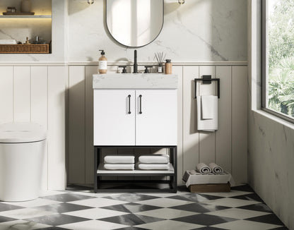 24 inch Single Bathroom Vanity in White