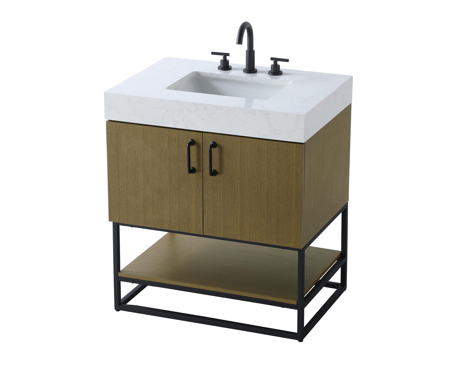 30 inch Single Bathroom Vanity in Chestnut Brown