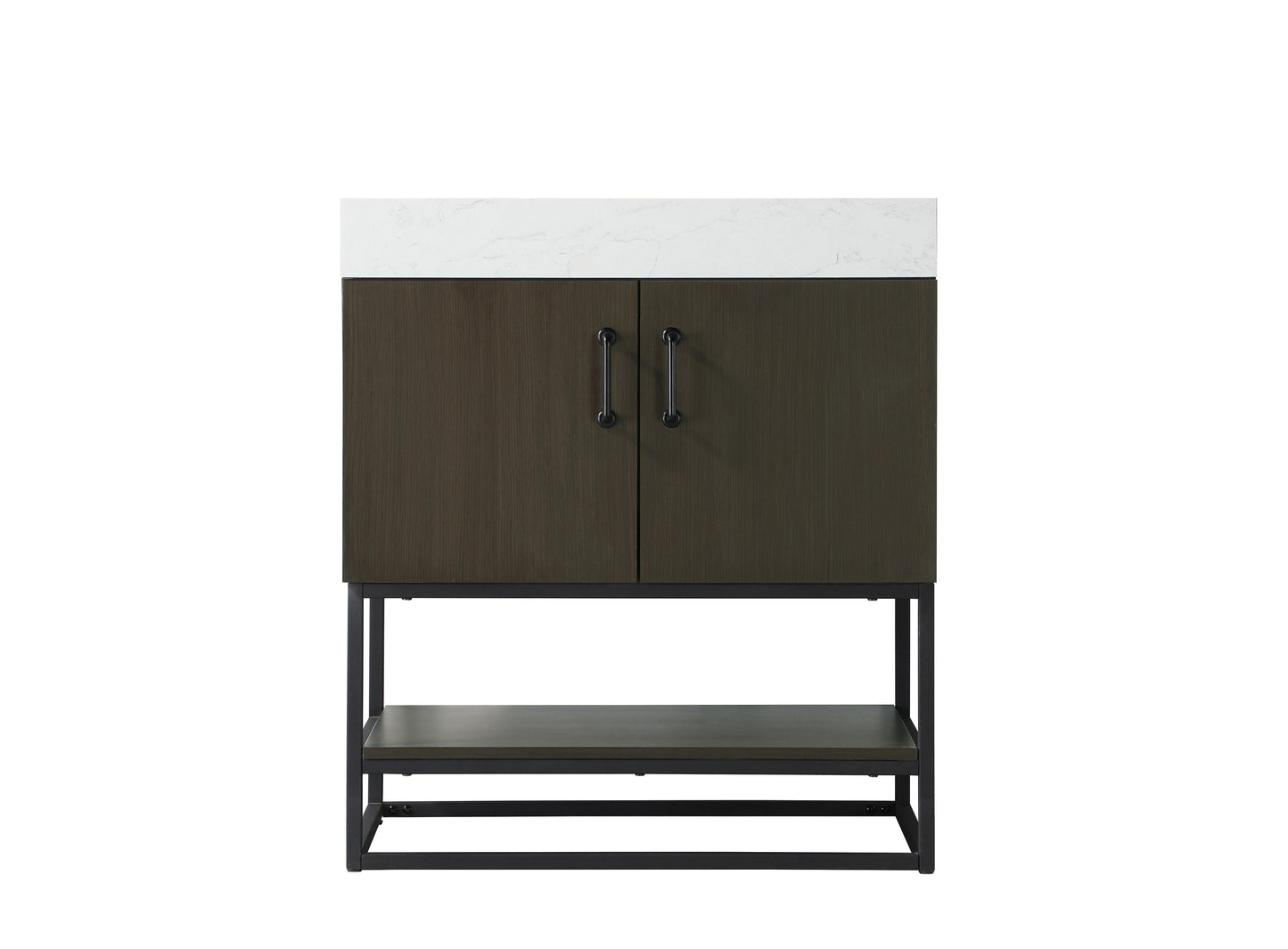 30 inch Single Bathroom Vanity in Mocha Brown