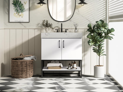 30 inch Single Bathroom Vanity in White