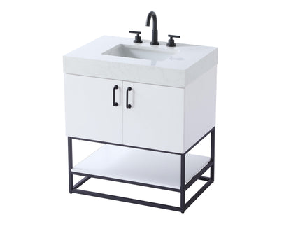 30 inch Single Bathroom Vanity in White