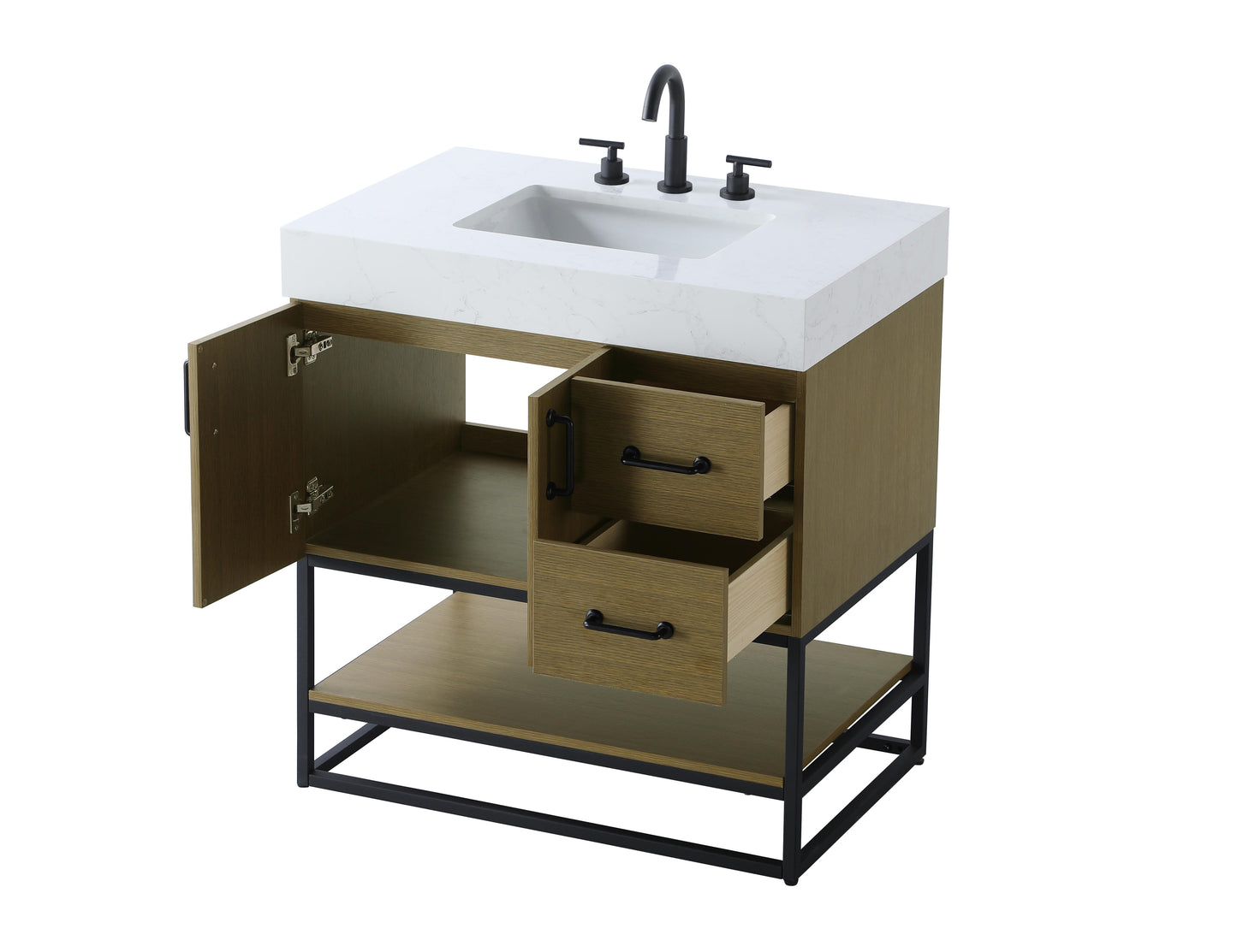 32 inch Single Bathroom Vanity in Chestnut Brown