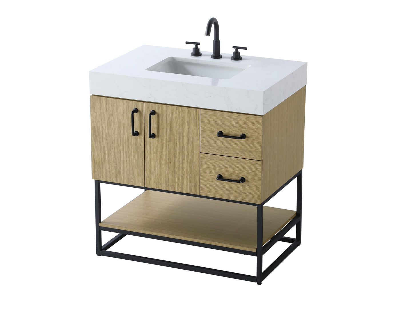 32 inch Single Bathroom Vanity in  Honey Brown
