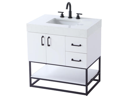32 inch Single Bathroom Vanity in White