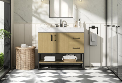 36 inch Single Bathroom Vanity in  Honey Brown