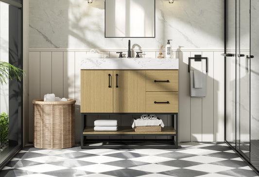 36 inch Single Bathroom Vanity in  Honey Brown