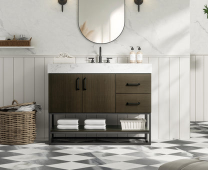 42 inch Single Bathroom Vanity in Mocha Brown