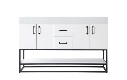 54 inch Double Bathroom Vanity in White