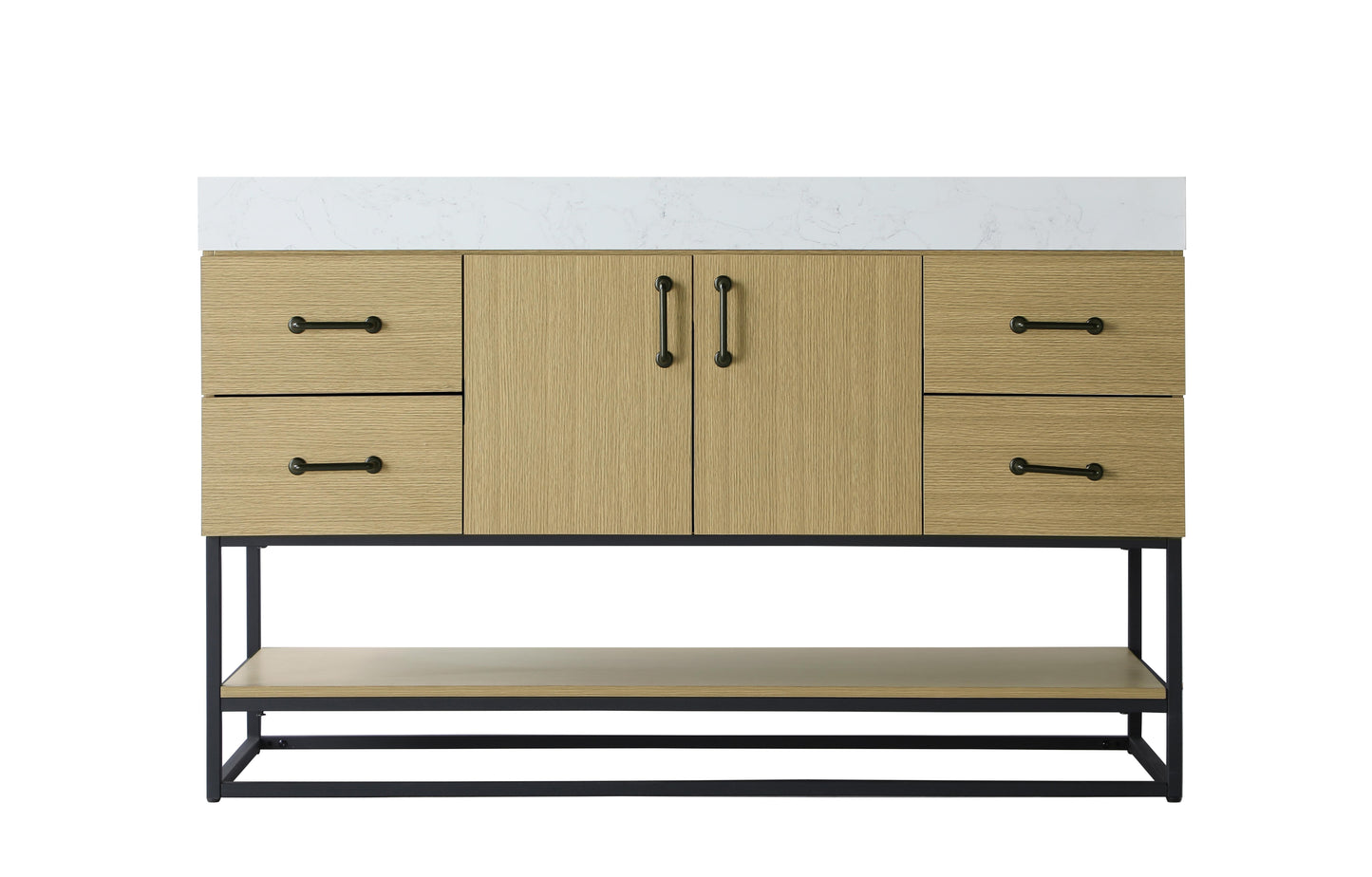 54 inch Single Bathroom Vanity in Honey Brown