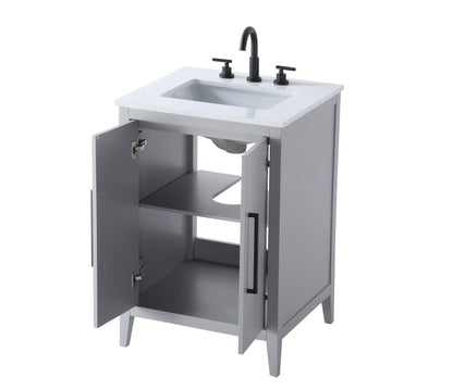 24 Inch Single Bathroom Vanity In Grey