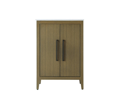 24 Inch Single Bathroom Vanity In Chestnut Brown