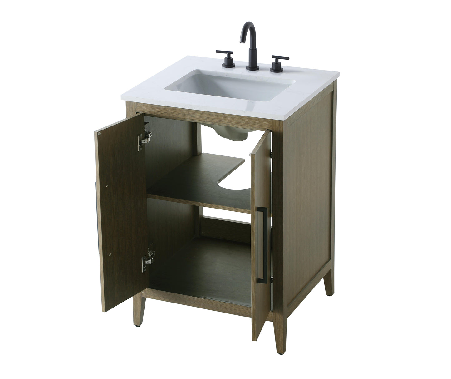 24 Inch Single Bathroom Vanity In Chestnut Brown